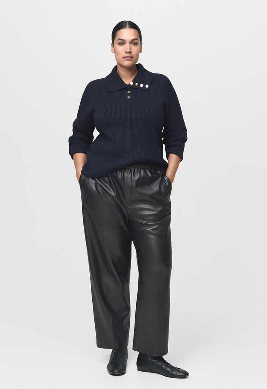 MANGO - Trousers apple - black
