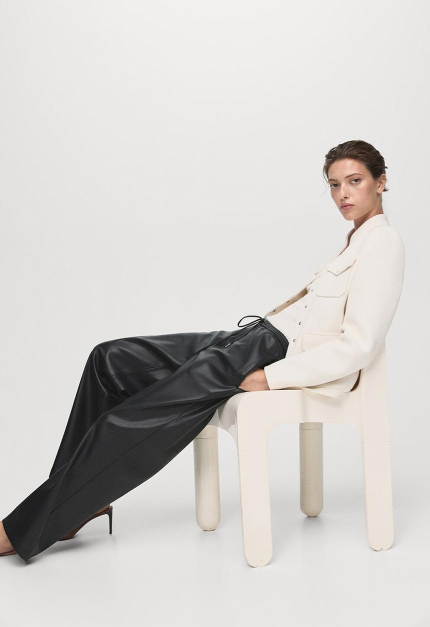 MANGO - Trousers apple - black