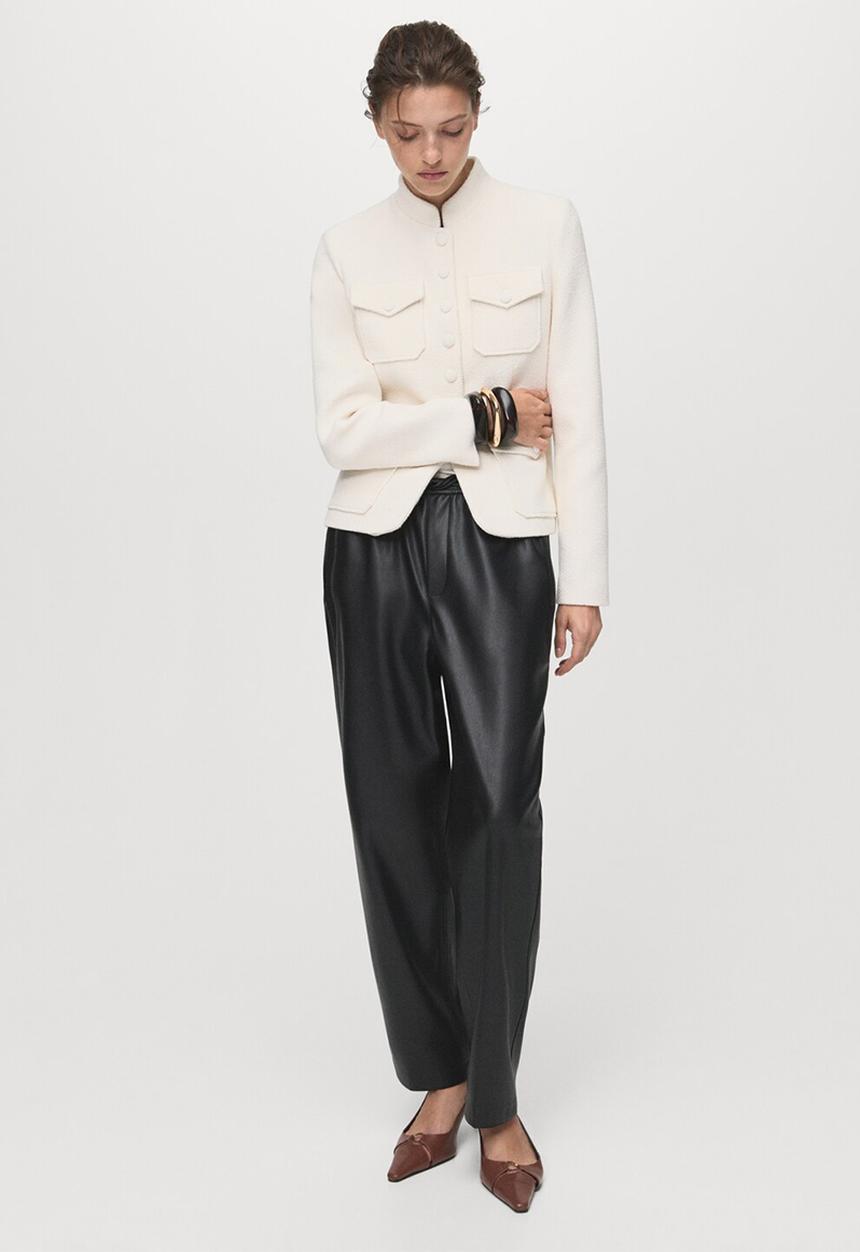 MANGO - Trousers apple - black