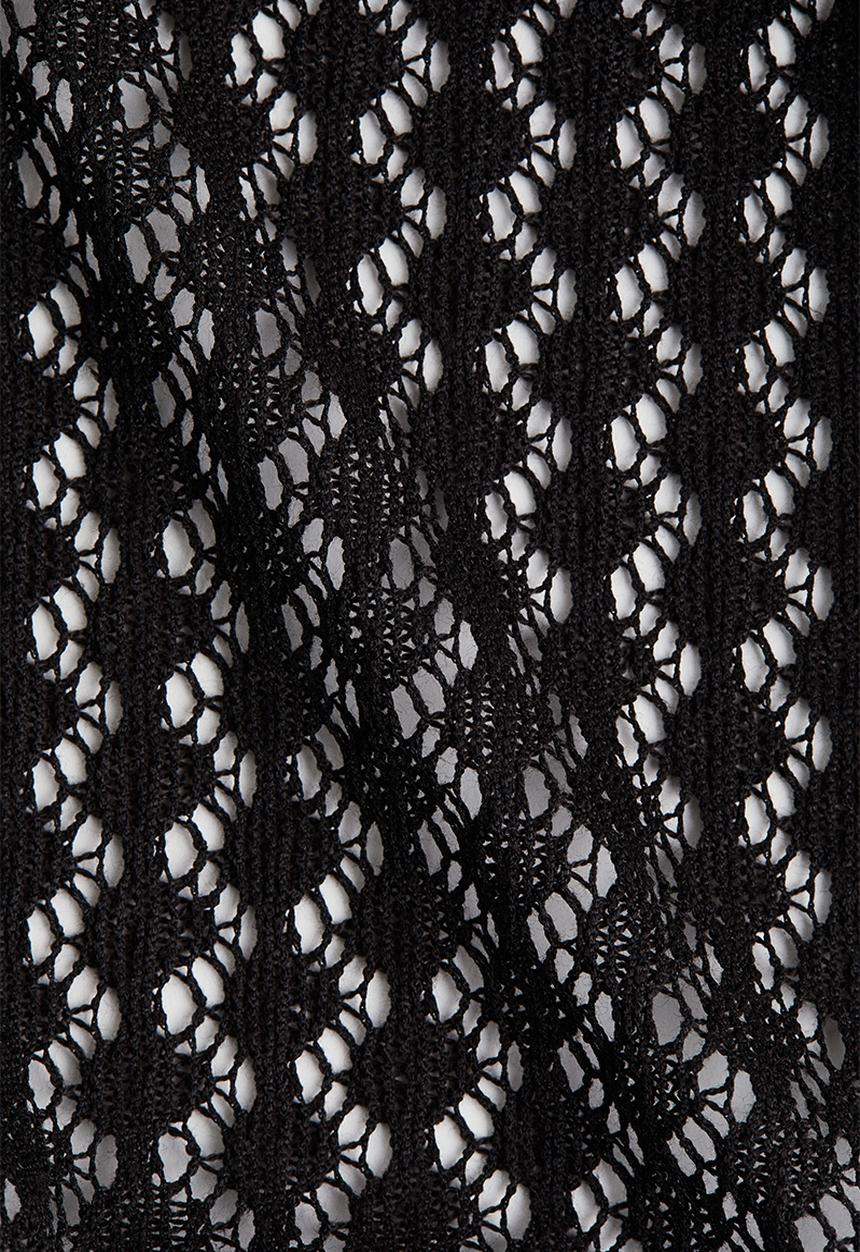 H&M - Pointelle-knit top - black