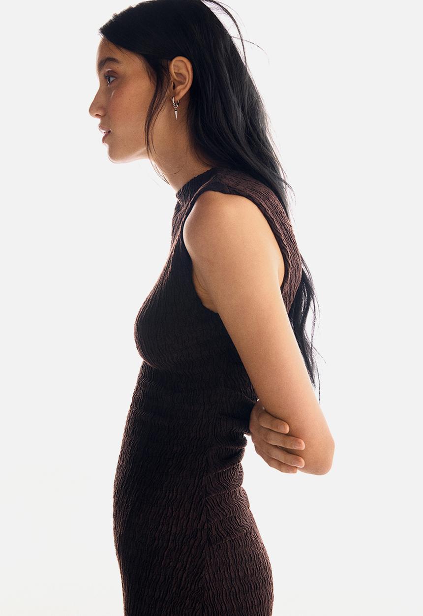 H&M - Draped maxi dress - dark brown 