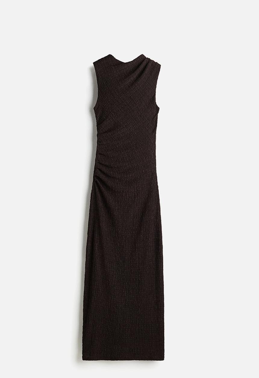 H&M - Draped maxi dress - dark brown 
