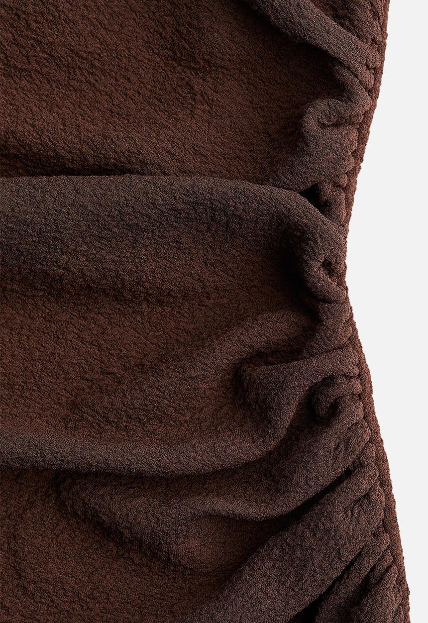 H&M - Draped one-shoulder dress - dark brown