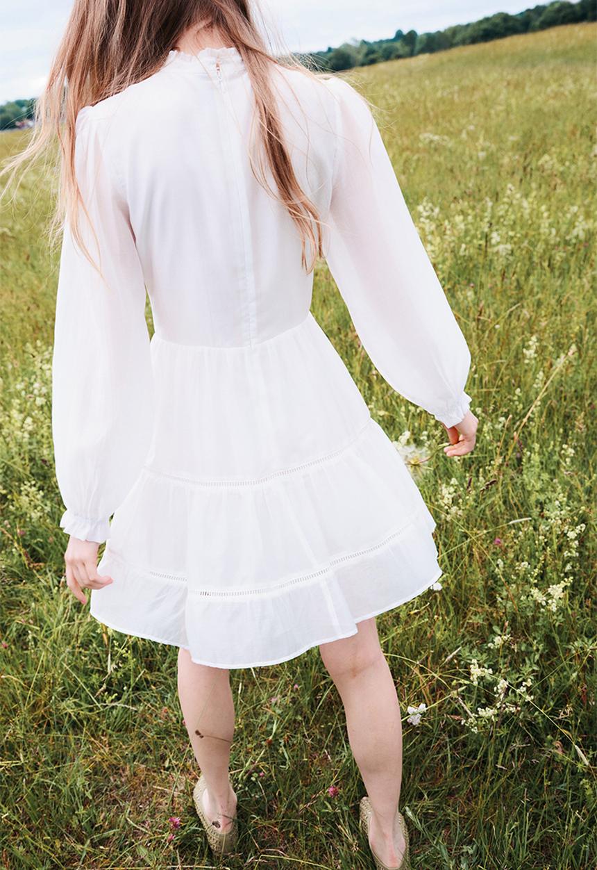 H&M - Ladder-lace-detail dress - white