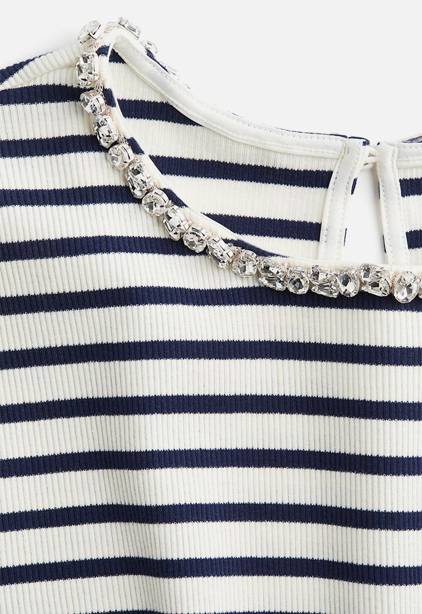 H&M - Rhinestone-embellished t-shirt - multi,white