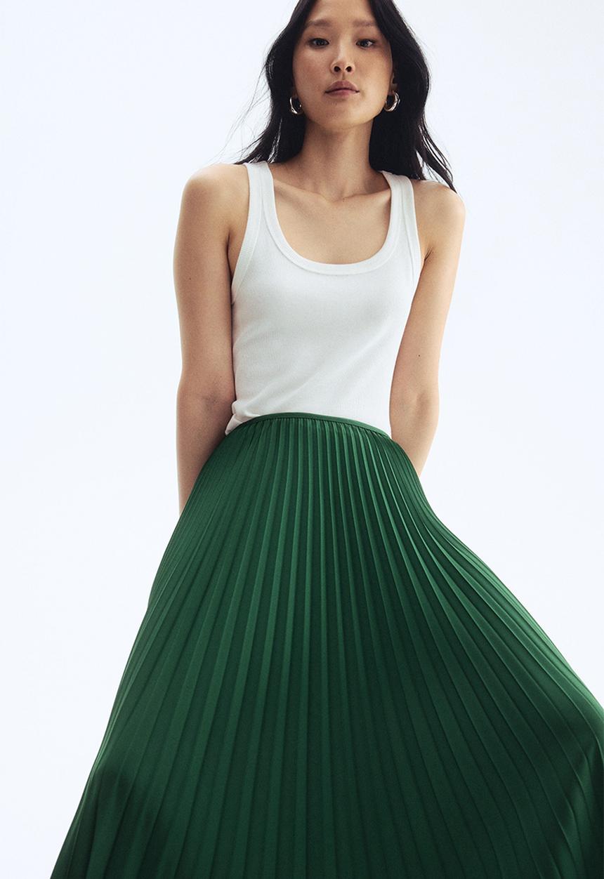 H&M - Pleated skirt - dark green
