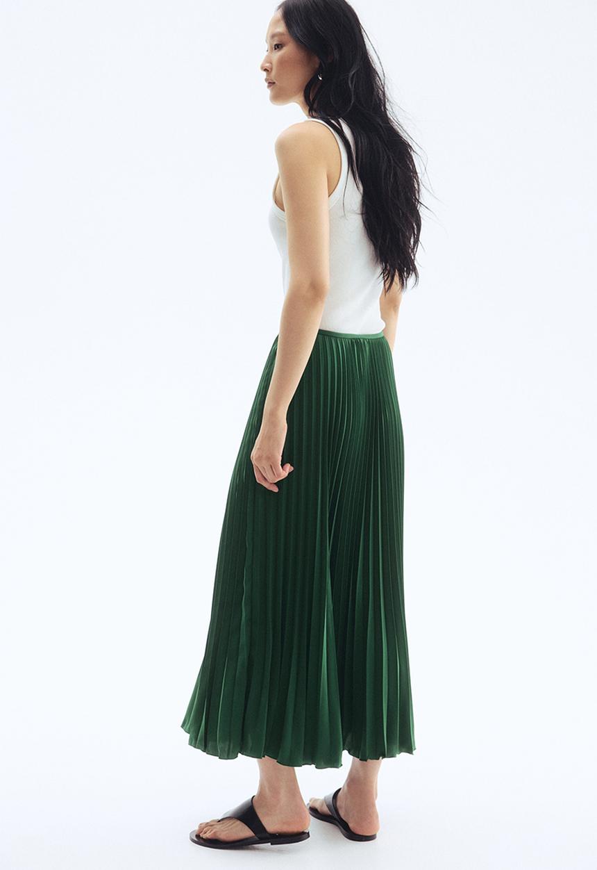 H&M - Pleated skirt - dark green