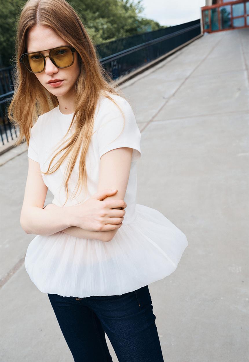 H&M - Bubble-hem top - white