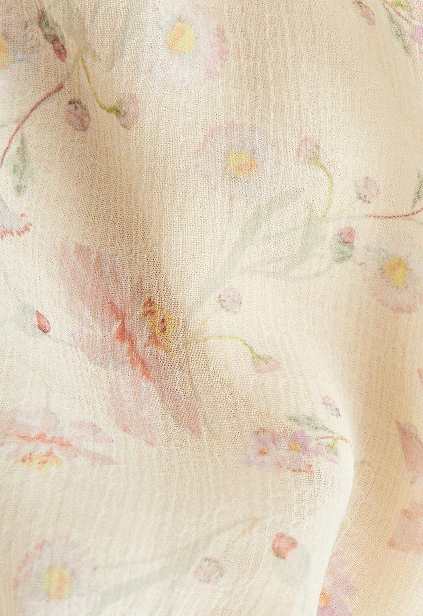H&M - Frill-trimmed strappy dress - light beige floral