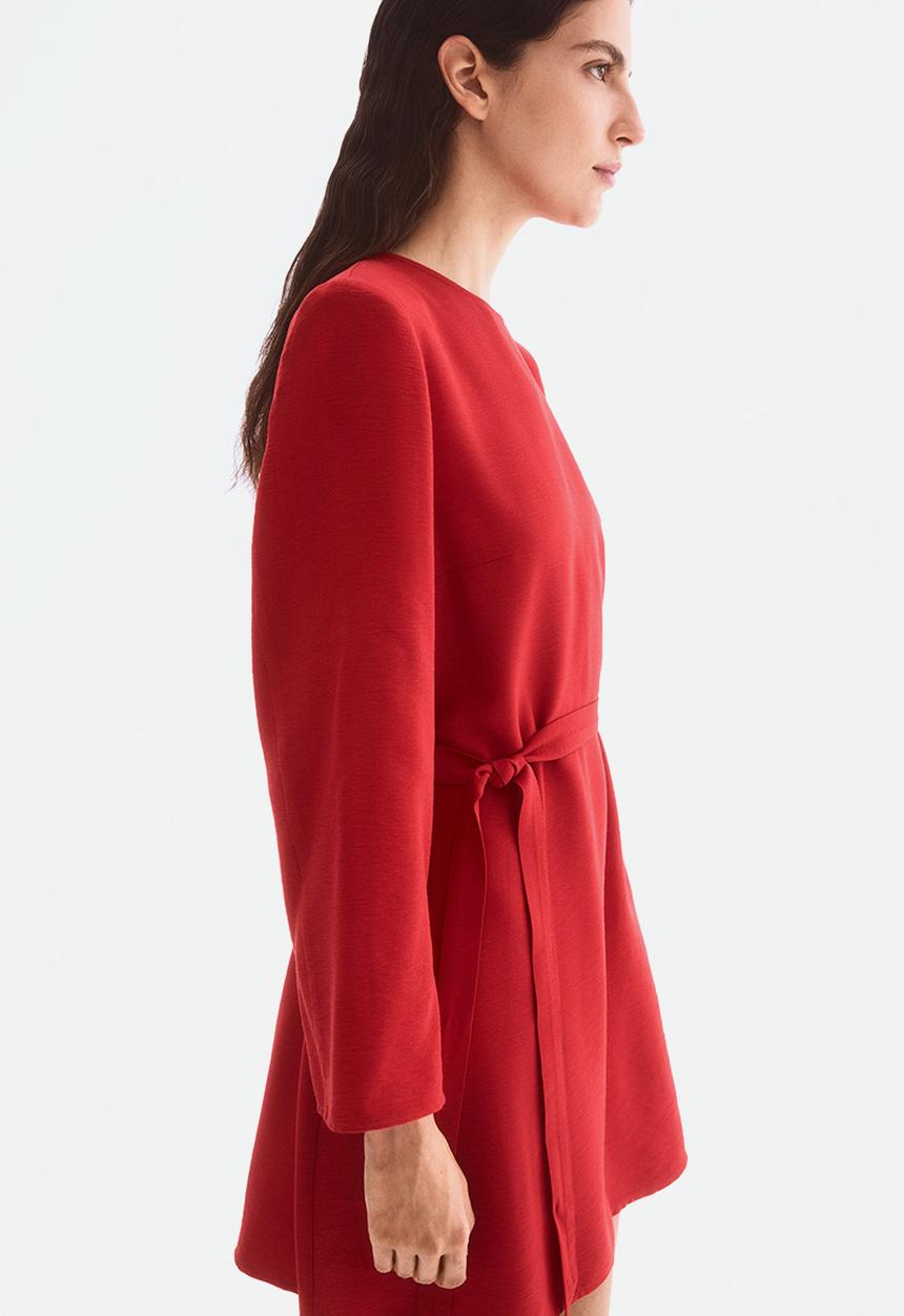 H&M - Tie-belt dress - bright red