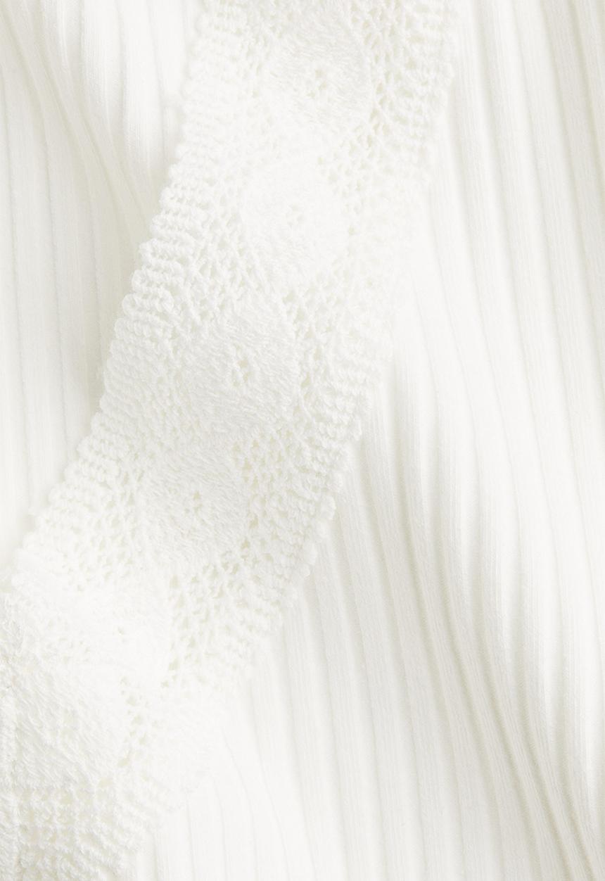 H&M - Tie-front top - white