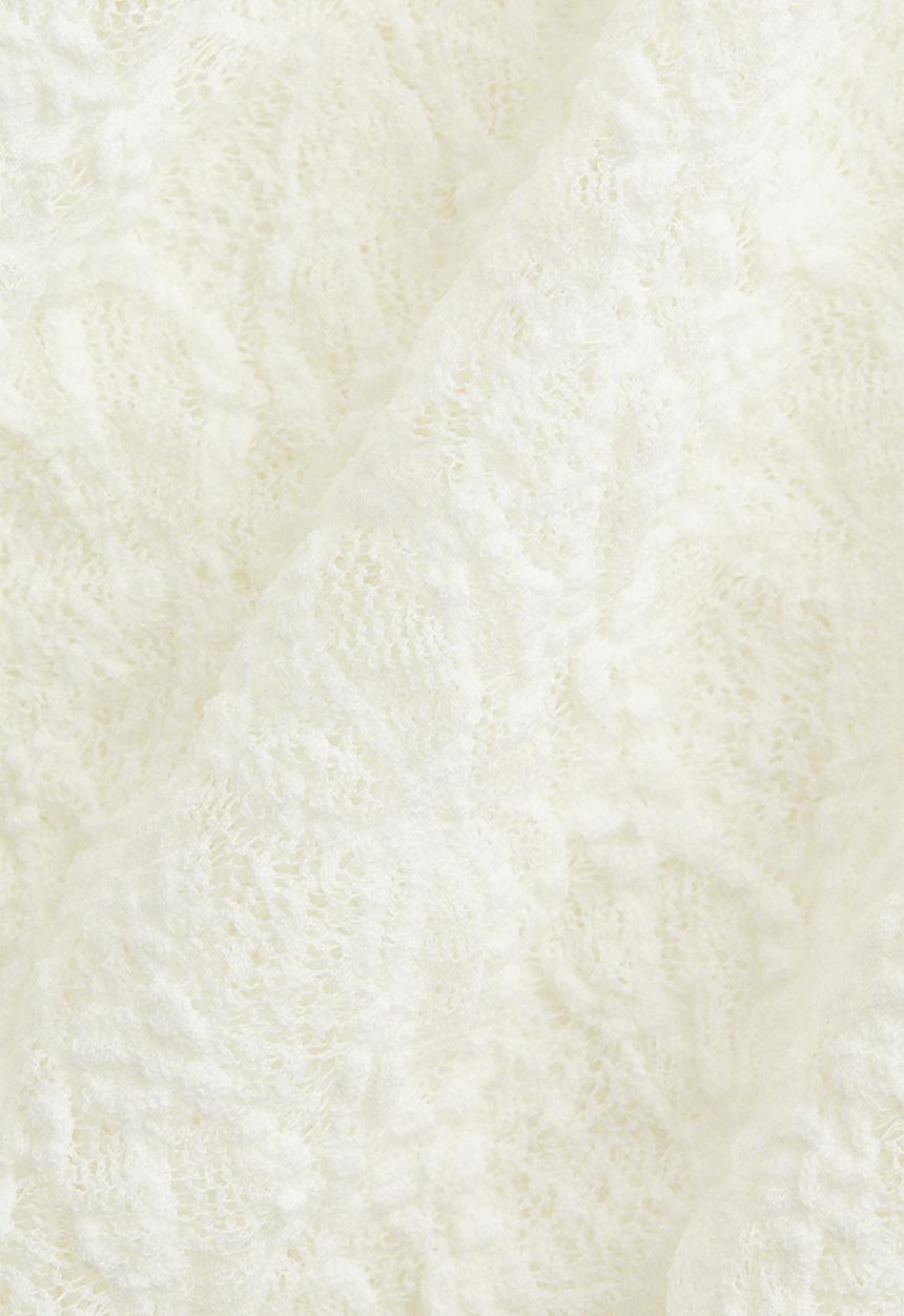 H&M - Draped lace jersey top - white