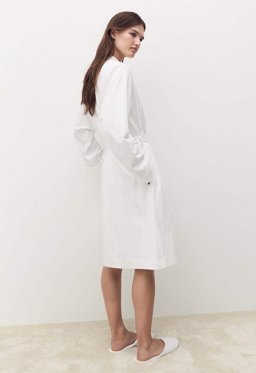 MANGO - Dressing gown bordado- white