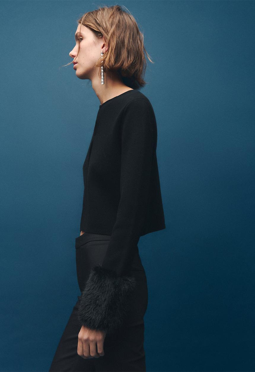 MANGO - Cardigan punyitos - black
