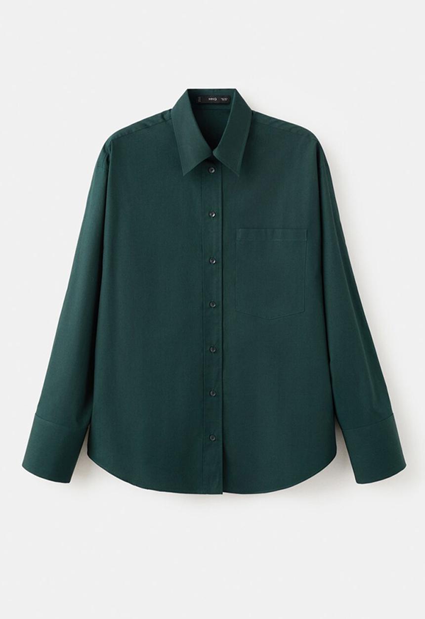 MANGO - Shirt keta - green