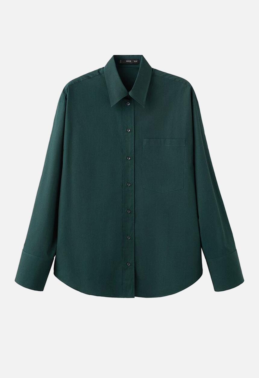 MANGO - Shirt keta - green