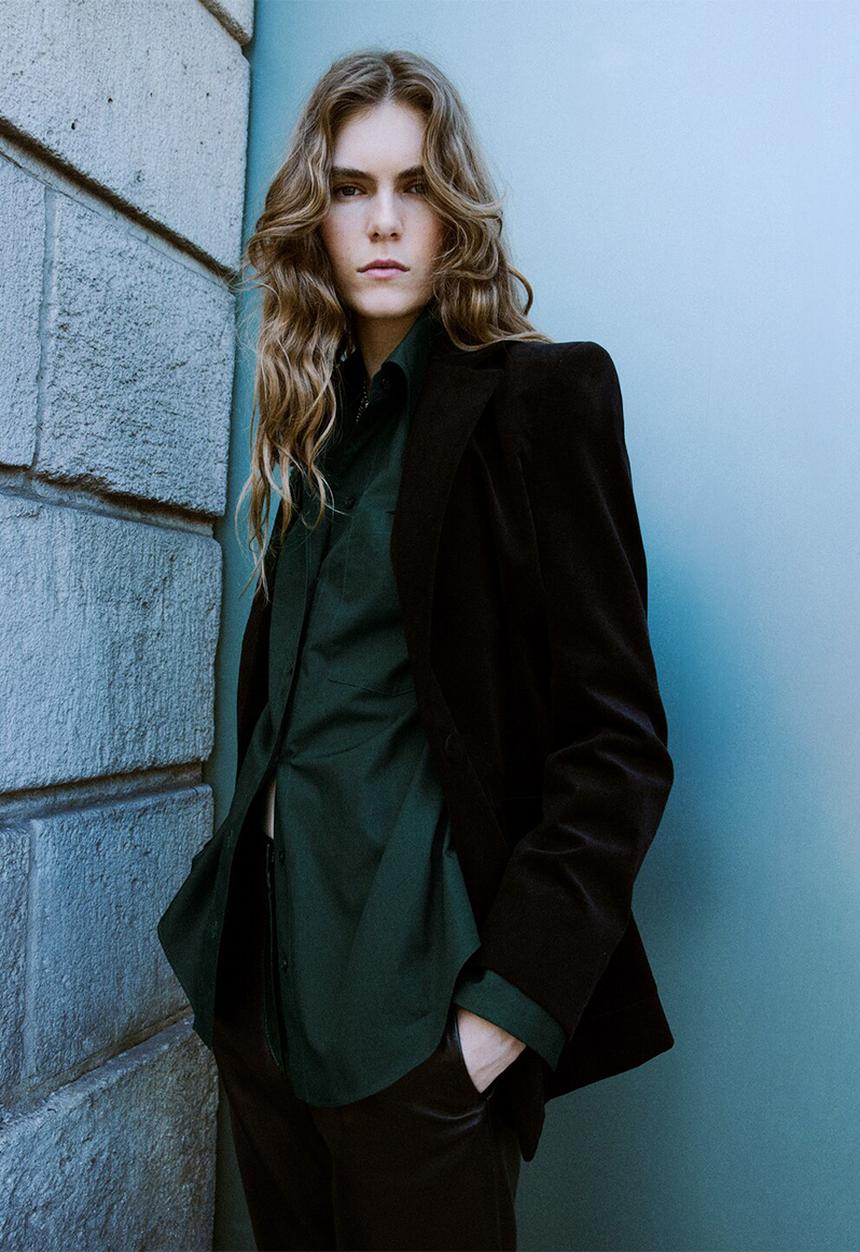 MANGO - Shirt keta - green