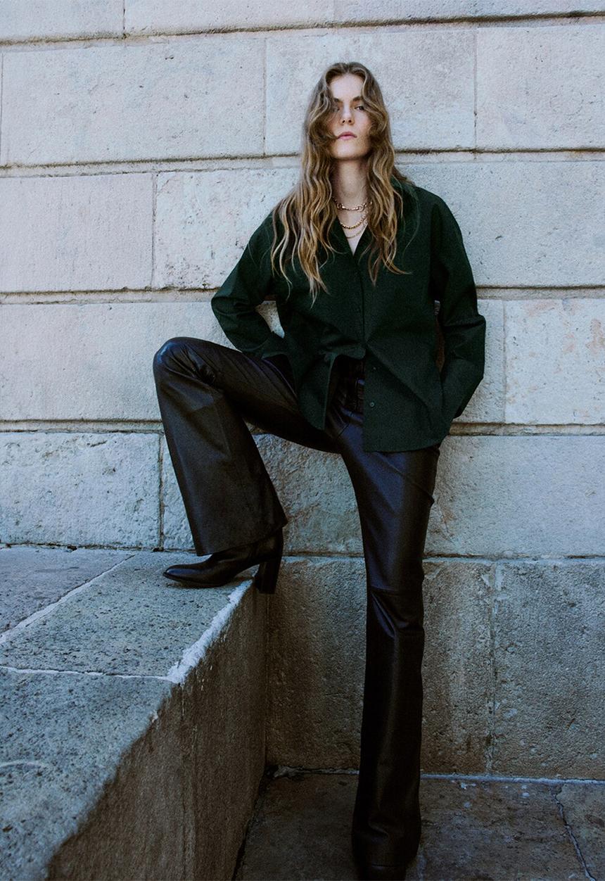MANGO - Shirt keta - green