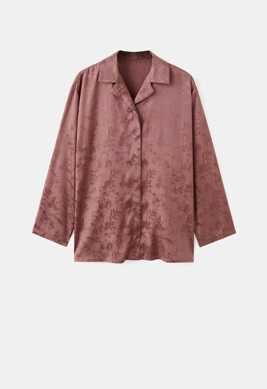 MANGO - Pyjama shirt quars- brown