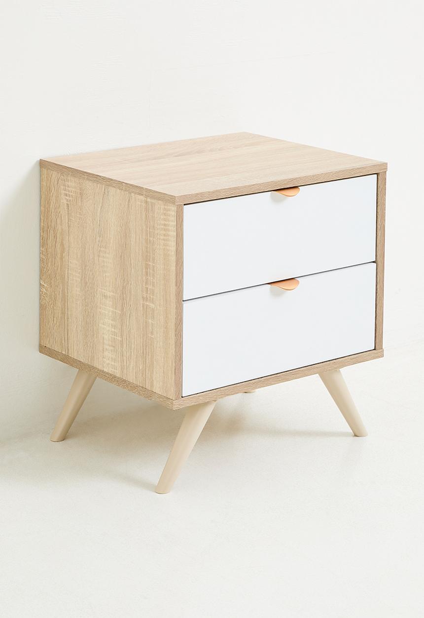 Sixth Floor - Louisa 2 drawer bedside table - white