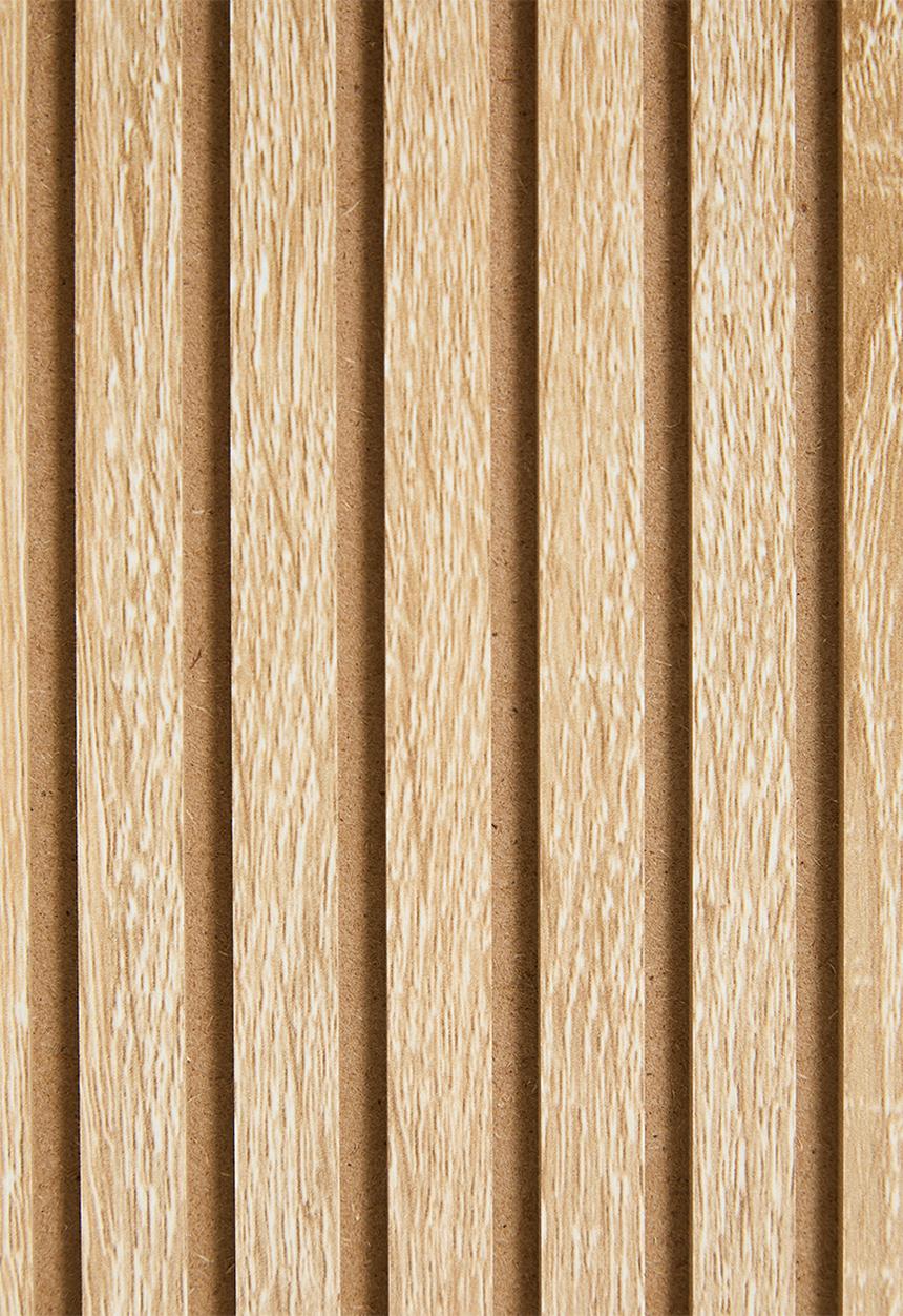 H&S - Tall fluted storage cabinet - black/natural