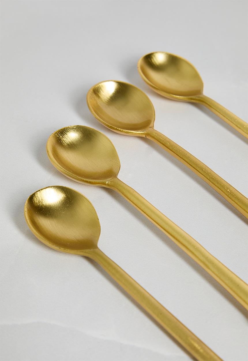 Sixth Floor - Tropical dessert spoons set of 4 - Gold
