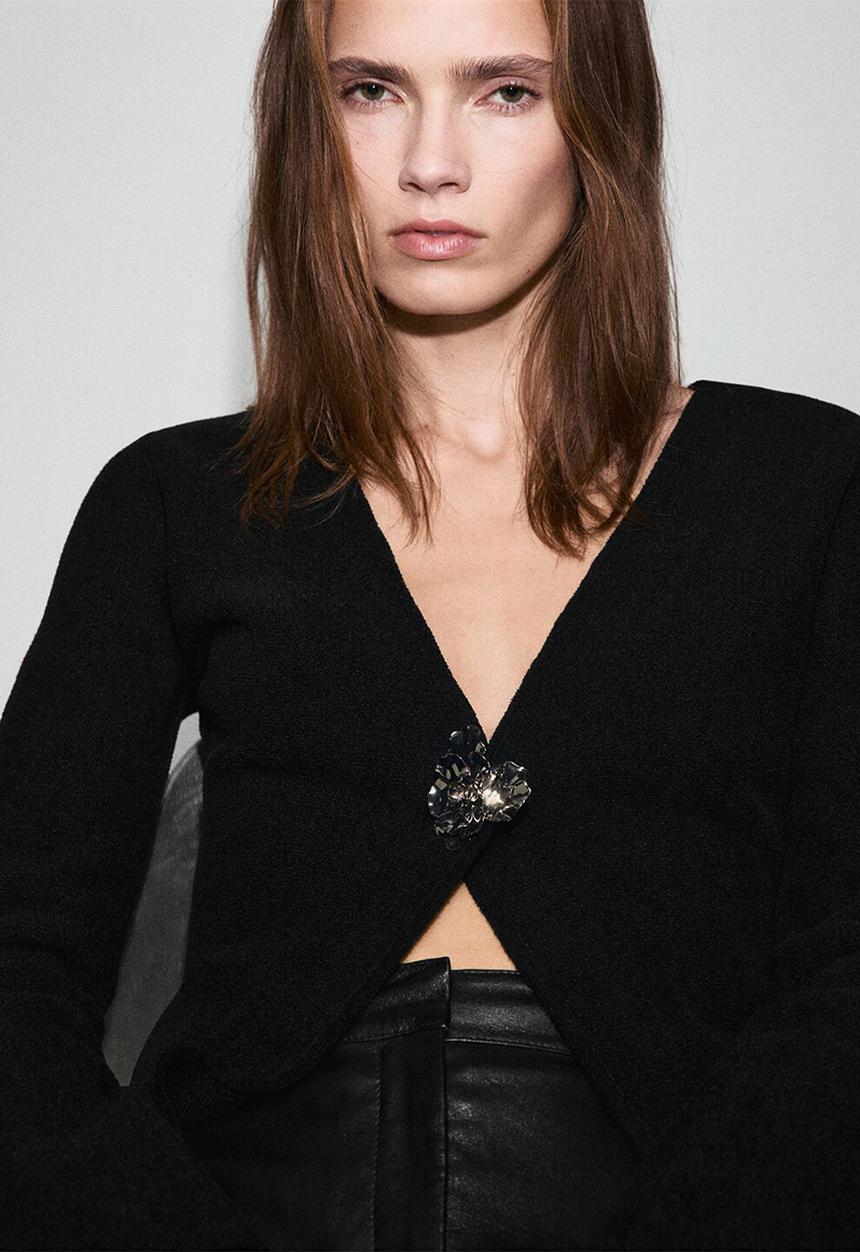 MANGO - Jacket tapies - black
