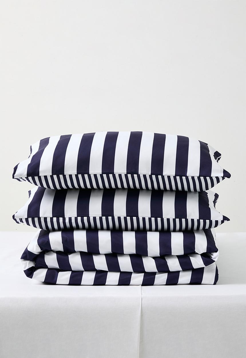 Sixth Floor - Stripe Duvet Cover - Navy Blue