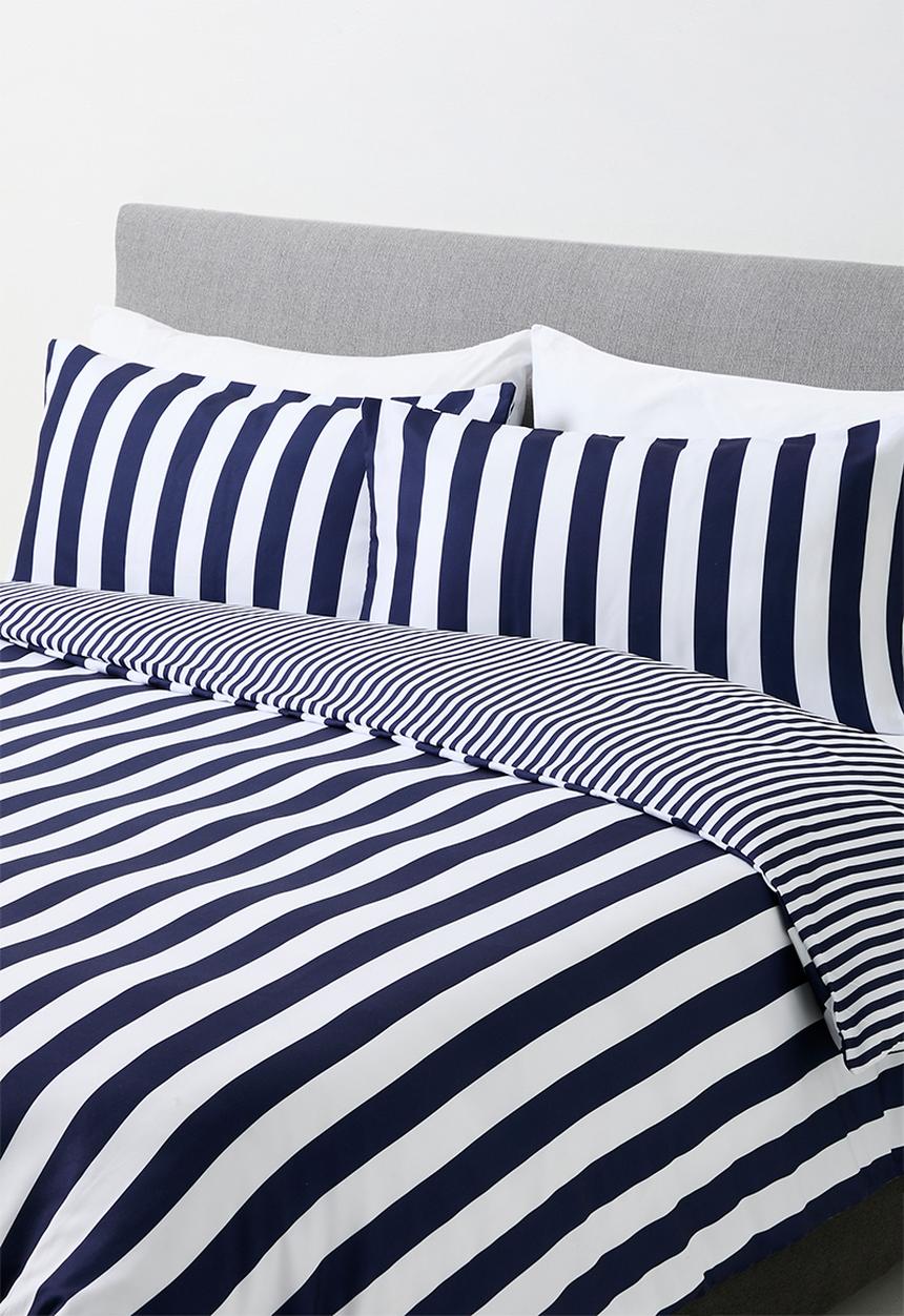Sixth Floor - Stripe Duvet Cover - Navy Blue