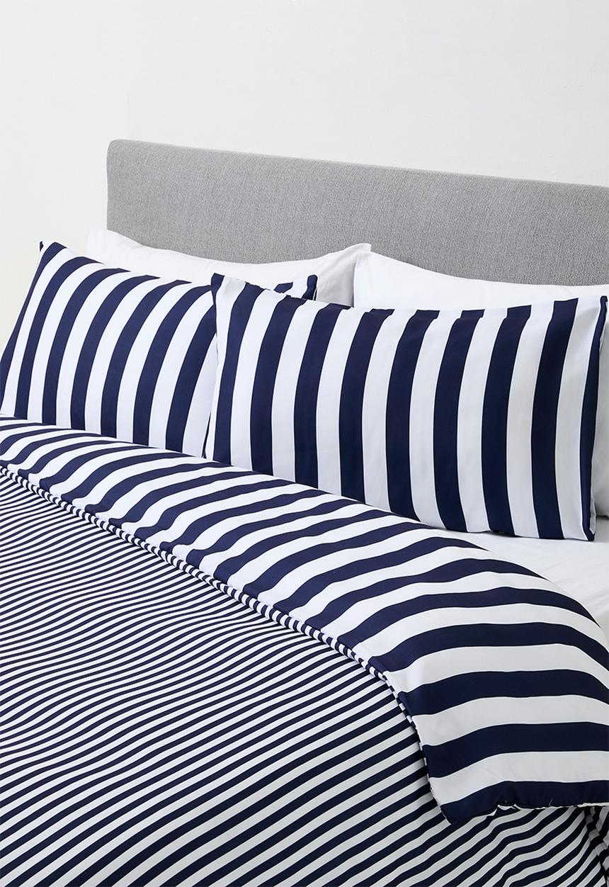 Sixth Floor - Stripe Duvet Cover - Navy Blue
