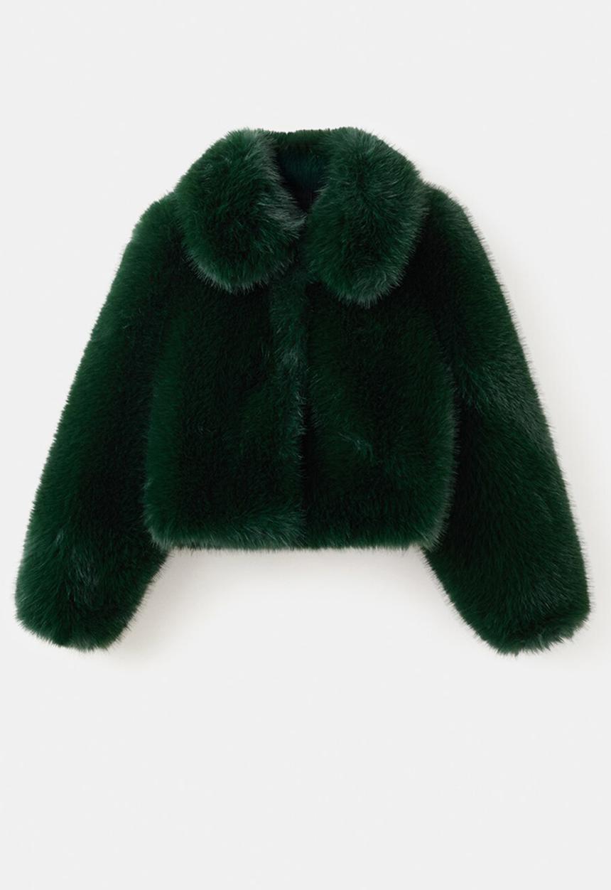 MANGO - Jacket bola - green