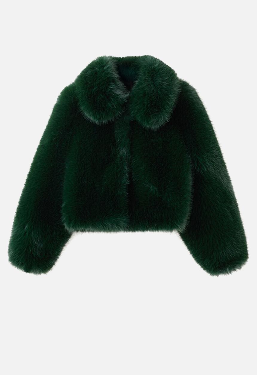 MANGO - Jacket bola - green
