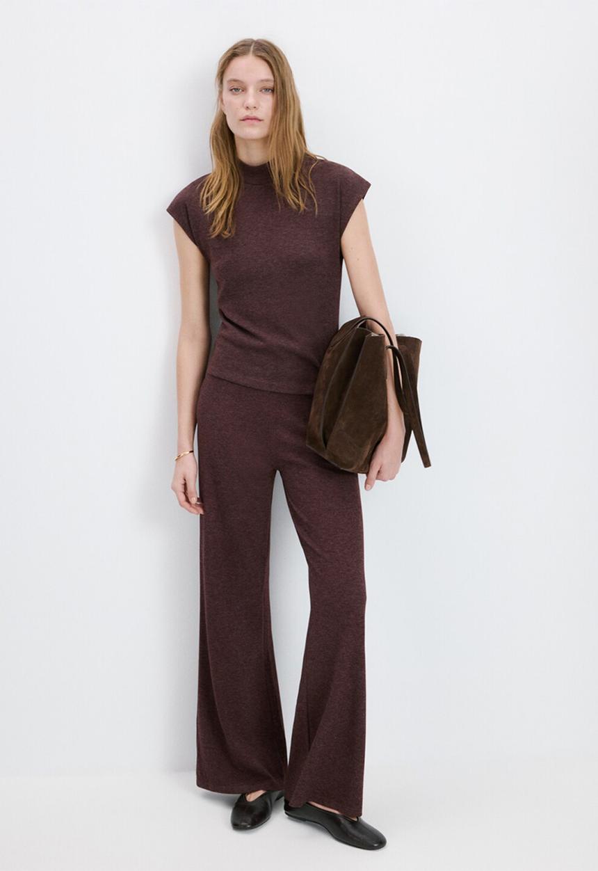 MANGO - T-shirt michi - burgundy
