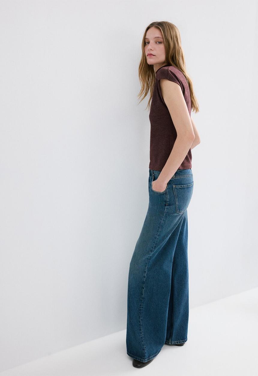 MANGO - T-shirt michi - burgundy