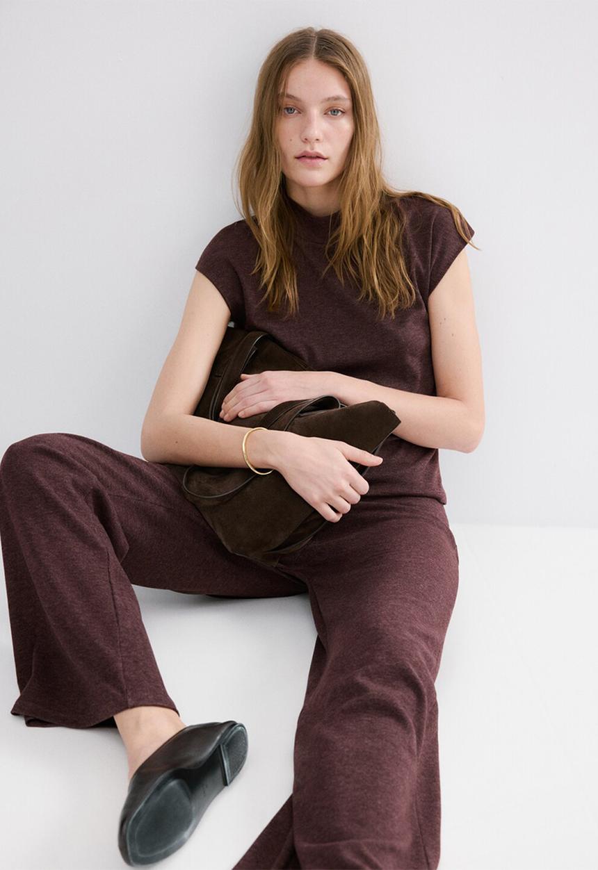 MANGO - T-shirt michi - burgundy