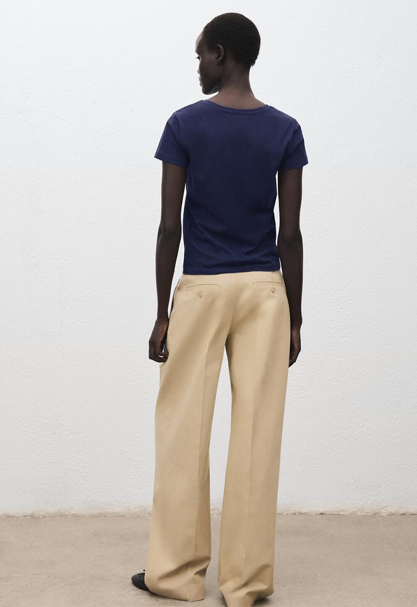 MANGO - T-shirt mangolog-w - navy