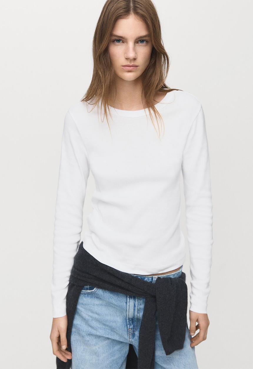 MANGO - T-shirt eni - white