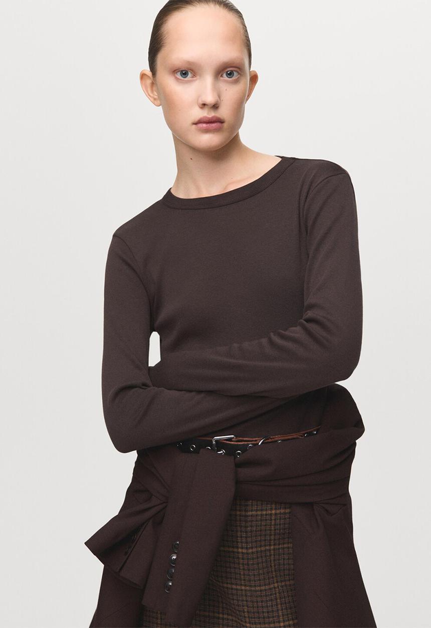 MANGO - T-shirt eni - brown