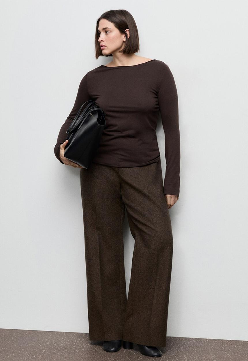 MANGO - T-shirt ani - brown