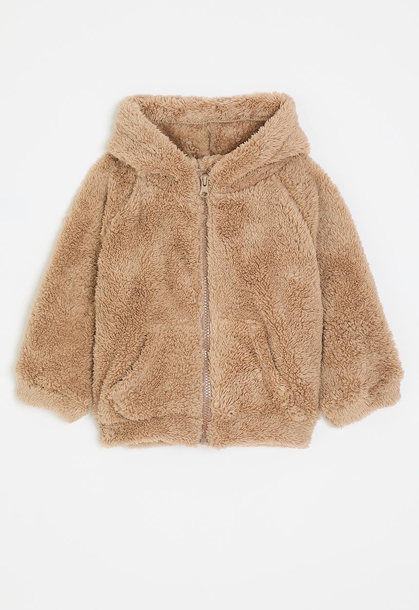 Pop Candy - Teddy fleece jacket with bear ears - brown