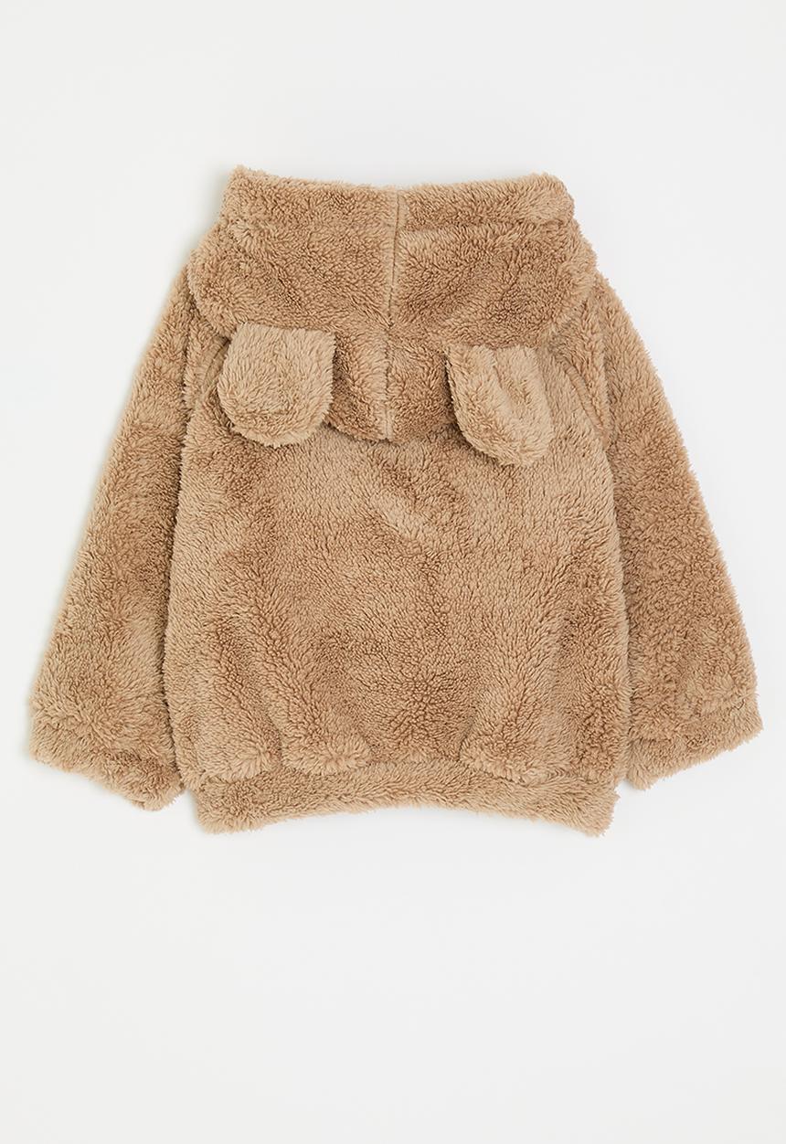 Pop Candy - Teddy fleece jacket with bear ears - brown