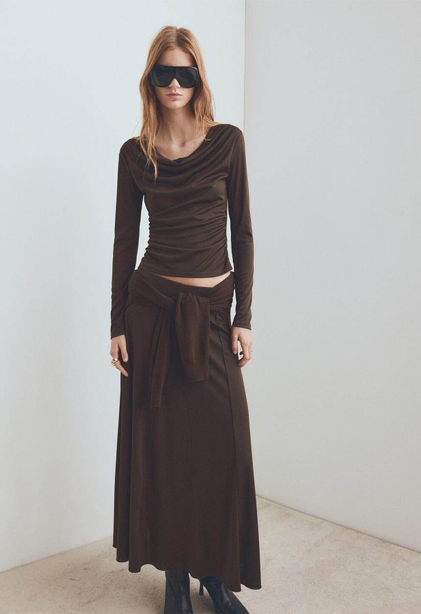 MANGO - T-shirt odette - brown