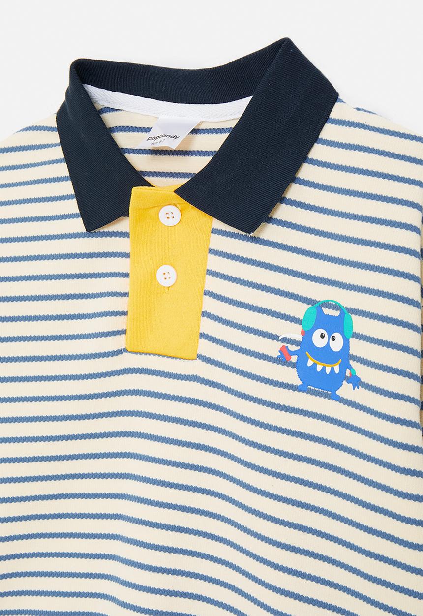 Pop Candy - Stripe collared sweatshirt - multi