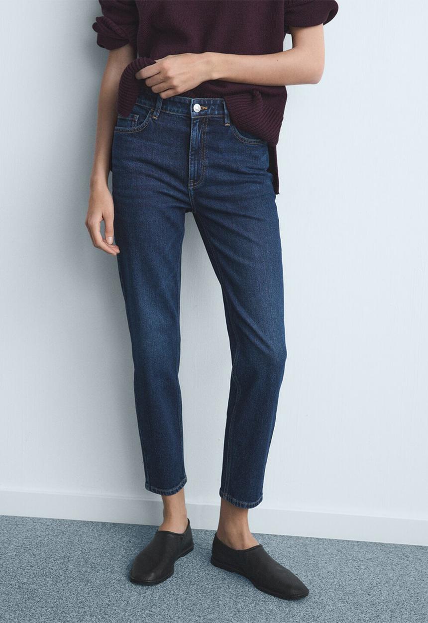 MANGO - Jeans newmom - open blue
