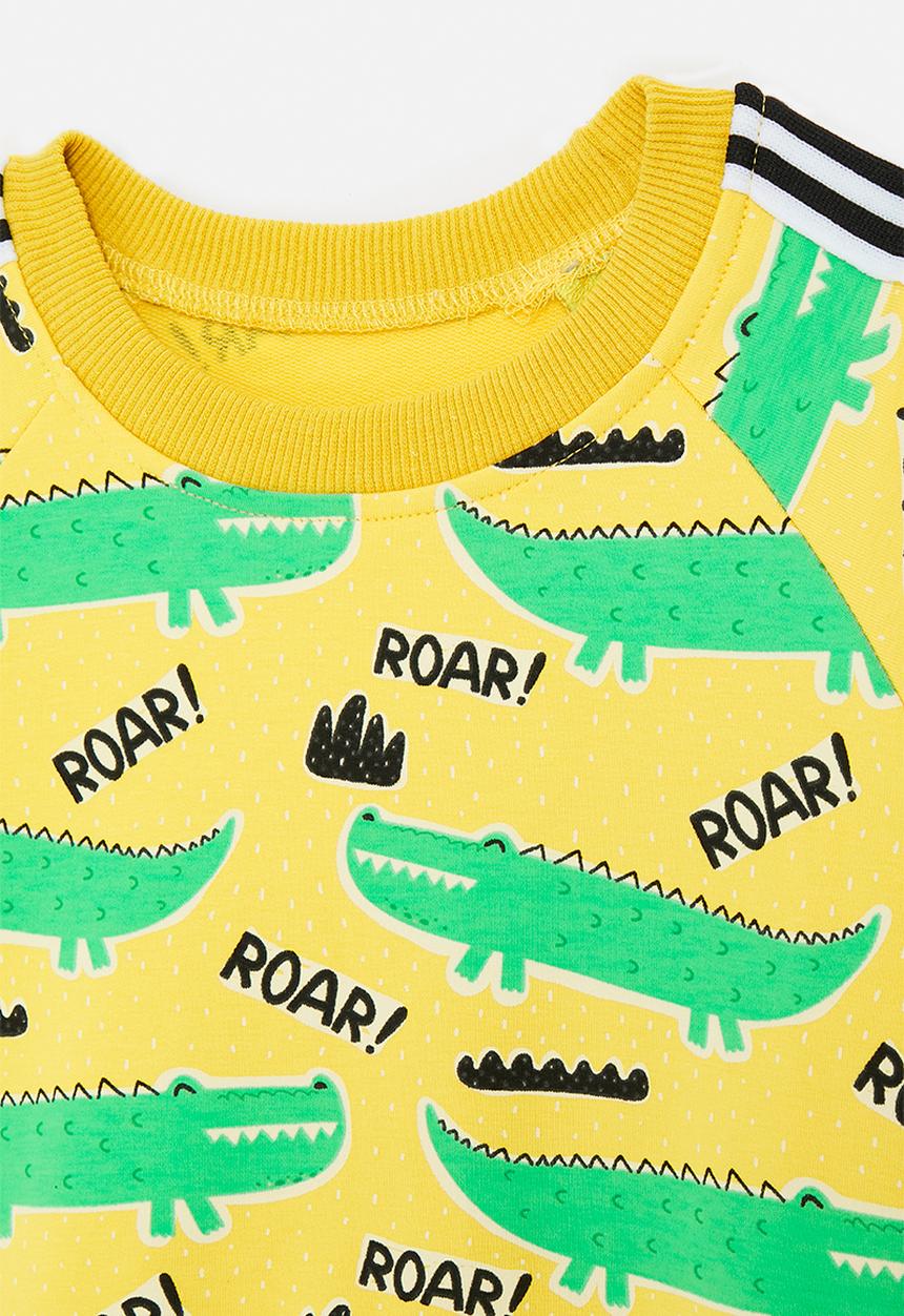 Pop Candy - Croc aop sweatshirt - green/yellow/roar