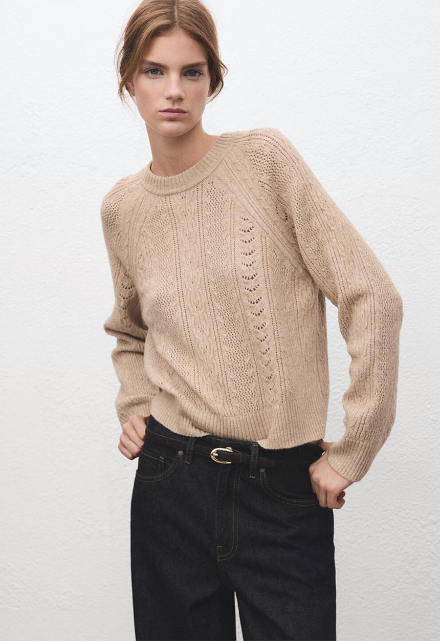 MANGO - Sweater dumbo - medium brown