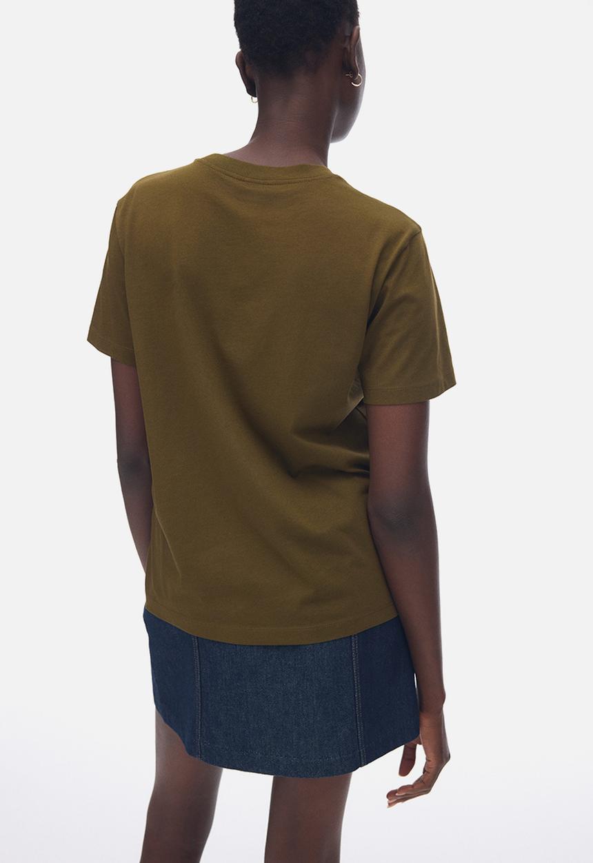 H&M - Cotton t-shirt - dark khaki green 