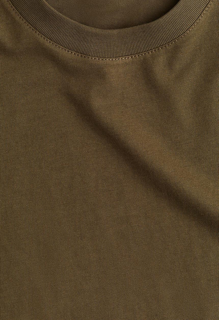 H&M - Cotton t-shirt - dark khaki green 