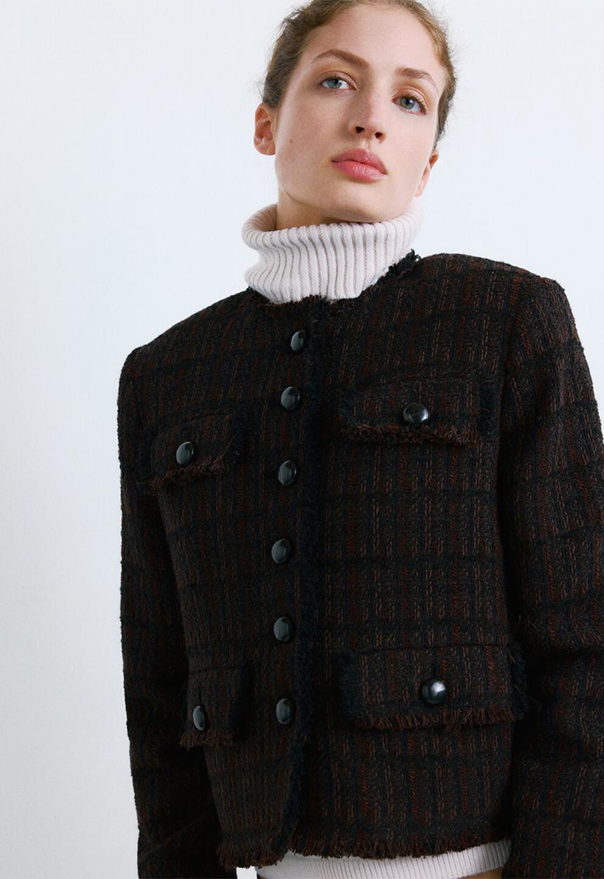 MANGO - Jacket monaco - dark brown
