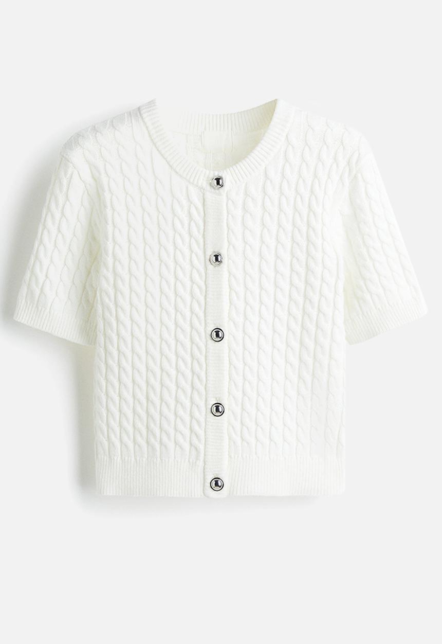 H&M - Cable-knit cardigan - white